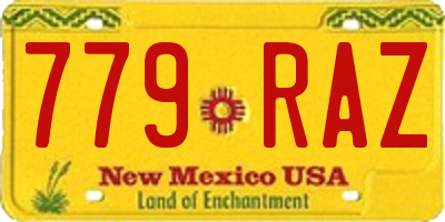 NM license plate 779RAZ