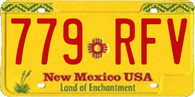 NM license plate 779RFV