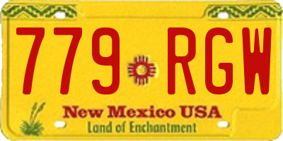 NM license plate 779RGW