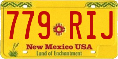 NM license plate 779RIJ