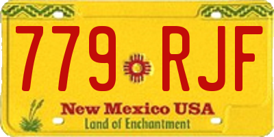 NM license plate 779RJF