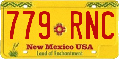 NM license plate 779RNC