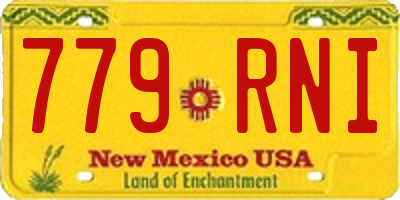 NM license plate 779RNI
