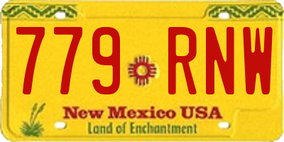 NM license plate 779RNW