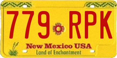 NM license plate 779RPK