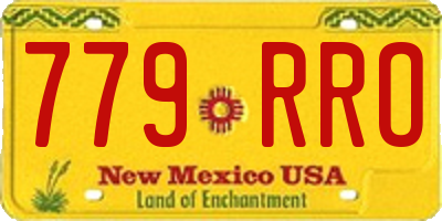 NM license plate 779RRO