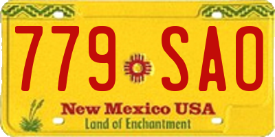 NM license plate 779SAO