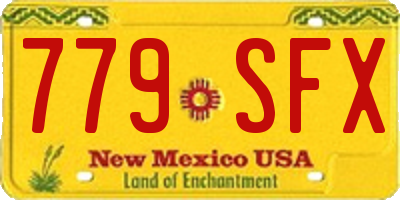 NM license plate 779SFX