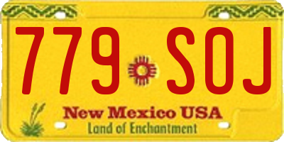 NM license plate 779SOJ