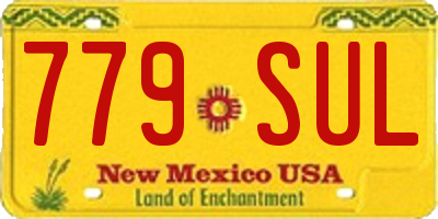 NM license plate 779SUL