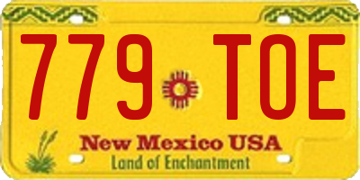 NM license plate 779TOE