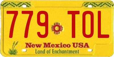 NM license plate 779TOL