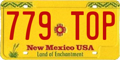 NM license plate 779TOP
