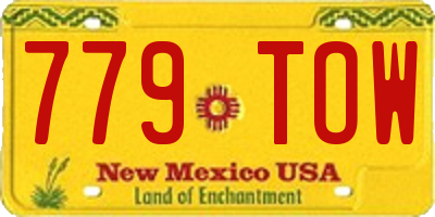 NM license plate 779TOW