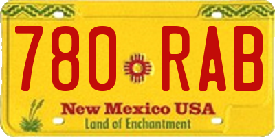 NM license plate 780RAB