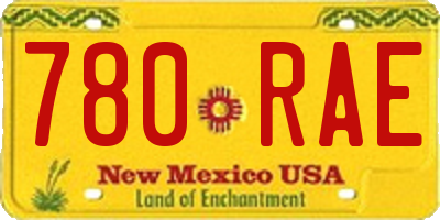 NM license plate 780RAE