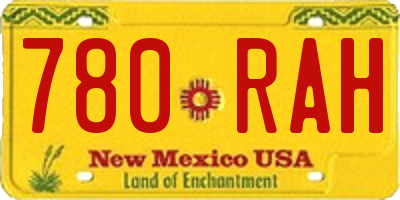 NM license plate 780RAH