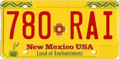 NM license plate 780RAI