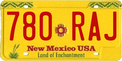 NM license plate 780RAJ