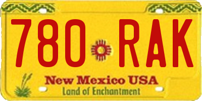 NM license plate 780RAK