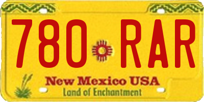 NM license plate 780RAR