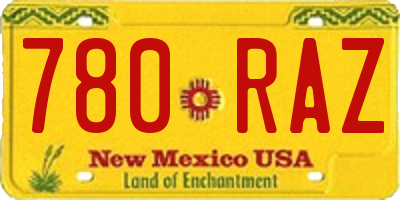 NM license plate 780RAZ