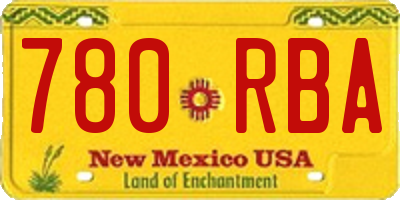 NM license plate 780RBA