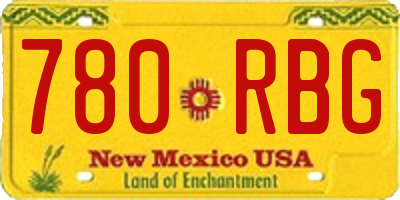 NM license plate 780RBG
