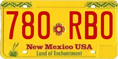 NM license plate 780RBO