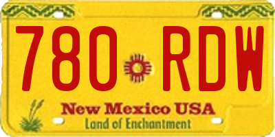 NM license plate 780RDW