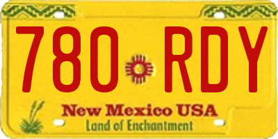 NM license plate 780RDY