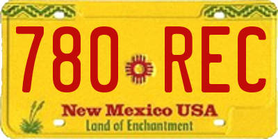 NM license plate 780REC