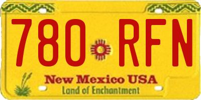 NM license plate 780RFN