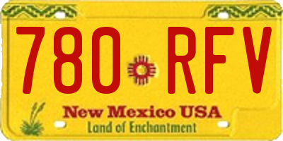 NM license plate 780RFV