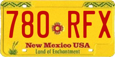 NM license plate 780RFX