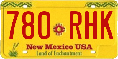NM license plate 780RHK