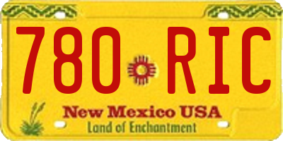 NM license plate 780RIC