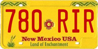NM license plate 780RIR