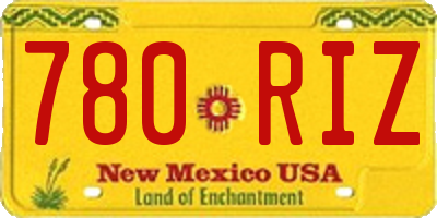 NM license plate 780RIZ