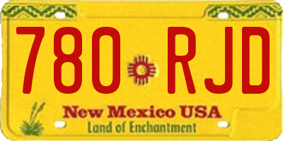 NM license plate 780RJD