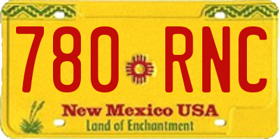 NM license plate 780RNC
