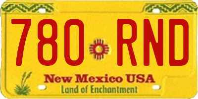 NM license plate 780RND