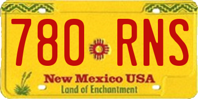 NM license plate 780RNS