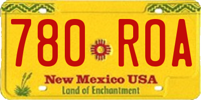 NM license plate 780ROA