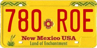 NM license plate 780ROE