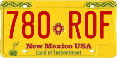 NM license plate 780ROF