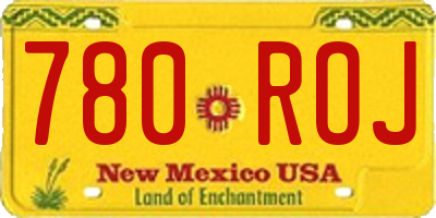 NM license plate 780ROJ