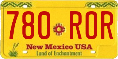 NM license plate 780ROR