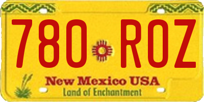 NM license plate 780ROZ