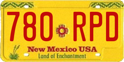 NM license plate 780RPD